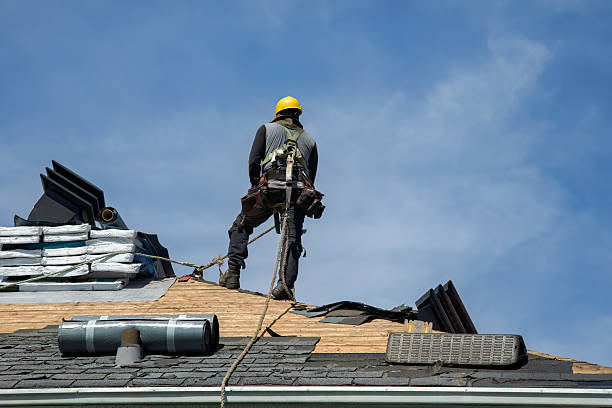 Professional Gutter Installation technician working in Hobart, WI